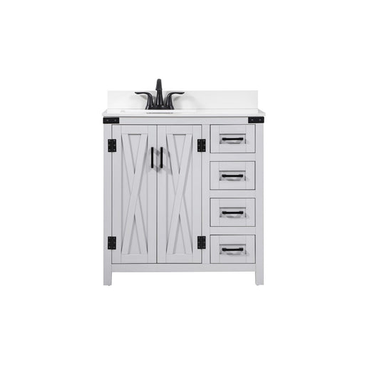 Elegant Grant 32" Single Bathroom Vanity, Grey/Backsplash - VF90232GR-BS