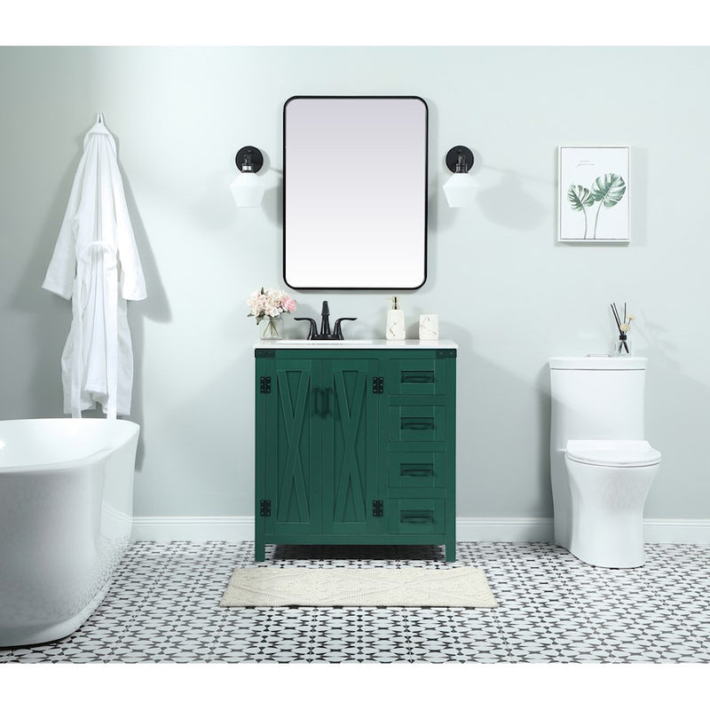 Elegant Grant 32" Single Bathroom Vanity, Grey/Backsplash