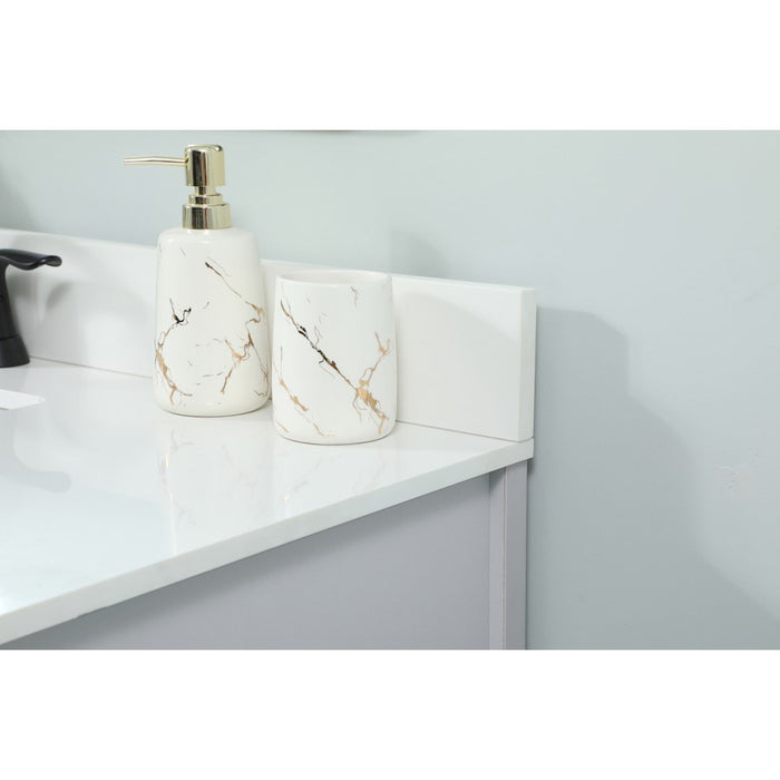 Elegant Grant 32" Single Bathroom Vanity, Grey/Backsplash
