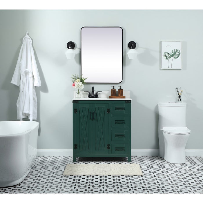 Elegant Kitchen/Bath Grant 32" Single Bathroom Vanity, Green