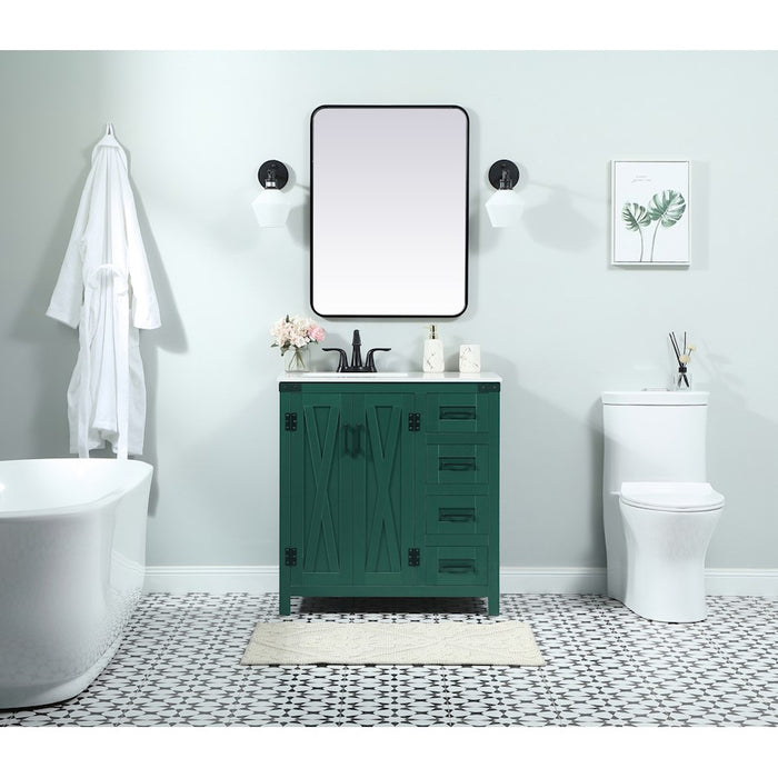Elegant Kitchen/Bath Grant 32" Single Bathroom Vanity, Green