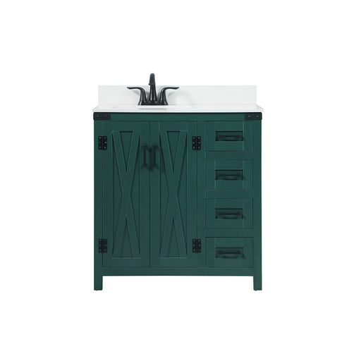 Elegant Grant 32" Single Bathroom Vanity, Green/Backsplash - VF90232MGN-BS