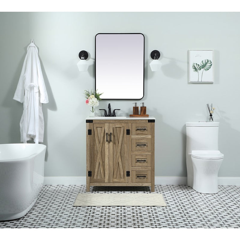 Elegant Grant 32" Single Bathroom Vanity, Green/Backsplash