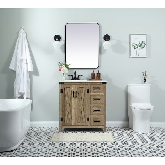 Elegant Grant 32" Single Bathroom Vanity, Green/Backsplash
