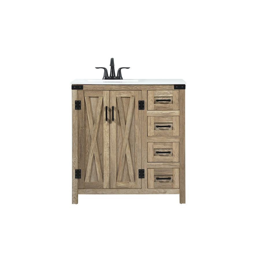 Elegant Kitchen/Bath Grant 32" Single Bathroom Vanity, Natural Oak - VF90232NT