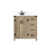 Elegant Grant 32" Single Bathroom Vanity, Natural Oak/Backsplash - VF90232NT-BS