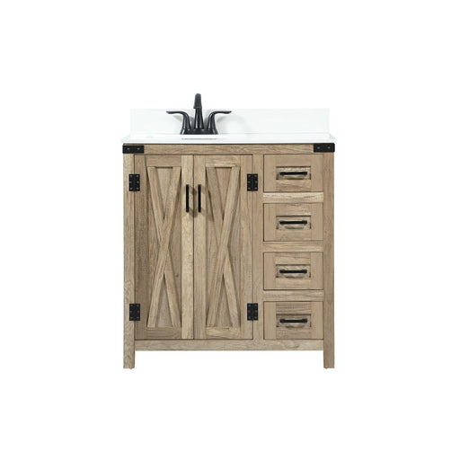 Elegant Grant 32" Single Bathroom Vanity, Natural Oak/Backsplash - VF90232NT-BS