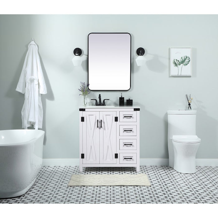 Elegant Grant 32" Single Bathroom Vanity, Natural Oak/Backsplash