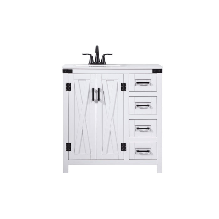 Elegant Kitchen/Bath Grant 32" Single Bathroom Vanity, White - VF90232WH