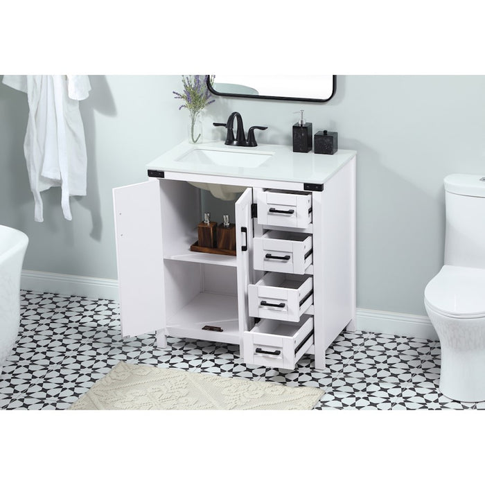 Elegant Kitchen/Bath Grant 32" Single Bathroom Vanity, White