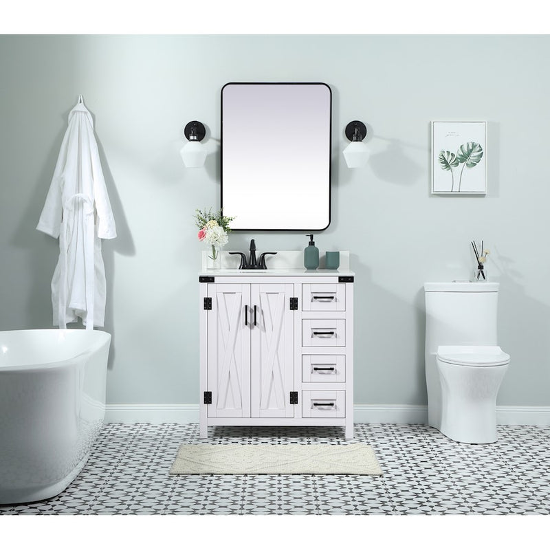 Elegant Kitchen/Bath Grant 32" Single Bathroom Vanity, White