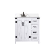 Elegant Grant 32" Single Bathroom Vanity, White/Backsplash - VF90232WH-BS