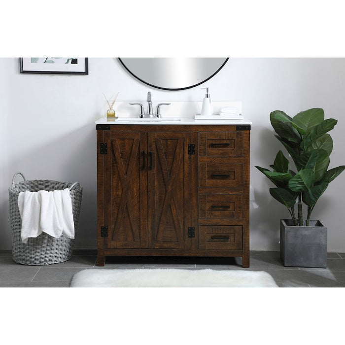Elegant Grant 36" Single Bathroom Vanity, Espresso/Backsplash
