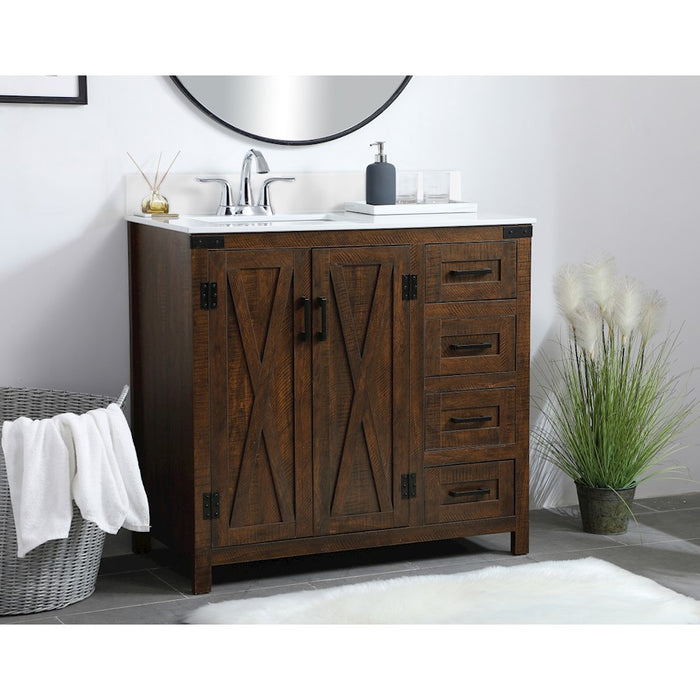 Elegant Grant 36" Single Bathroom Vanity, Espresso/Backsplash