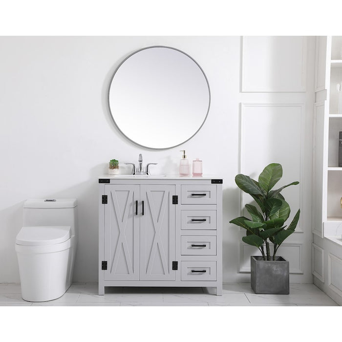 Elegant Grant 36" Single Bathroom Vanity, Espresso/Backsplash