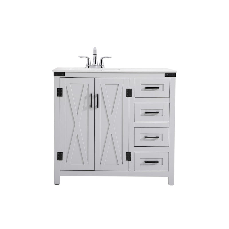 Elegant Kitchen/Bath Grant 36" Bathroom Vanity, Grey - VF90236GR
