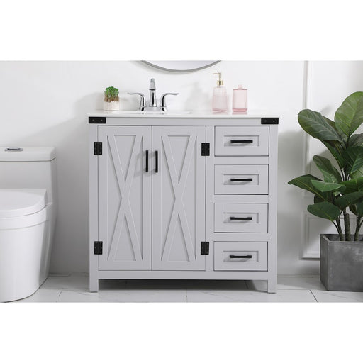 Elegant Kitchen/Bath Grant 36" Bathroom Vanity, Grey