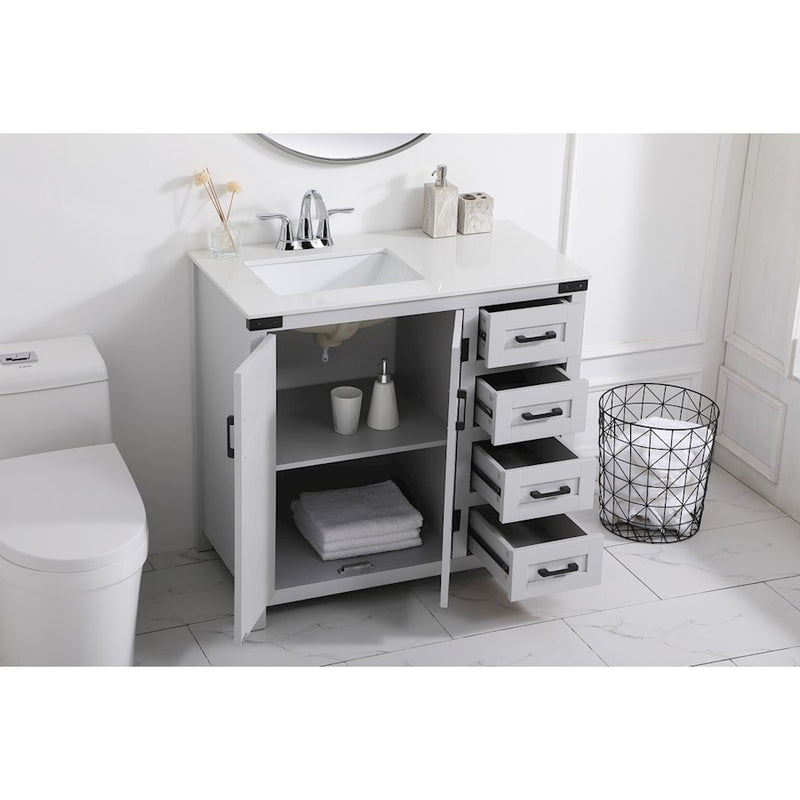 Elegant Kitchen/Bath Grant 36" Bathroom Vanity, Grey