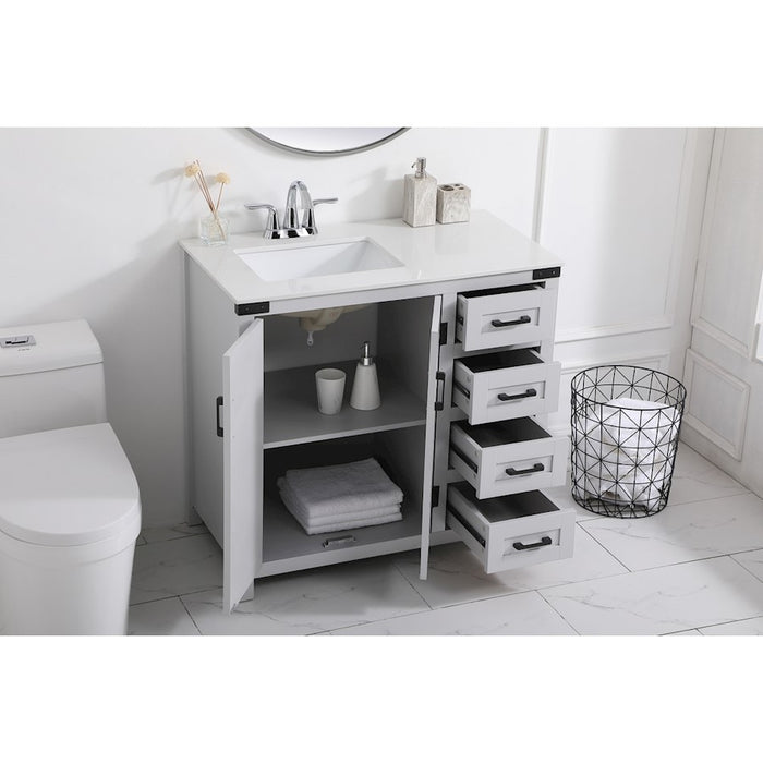Elegant Kitchen/Bath Grant 36" Bathroom Vanity, Grey