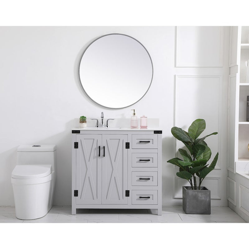 Elegant Kitchen/Bath Grant 36" Bathroom Vanity, Grey