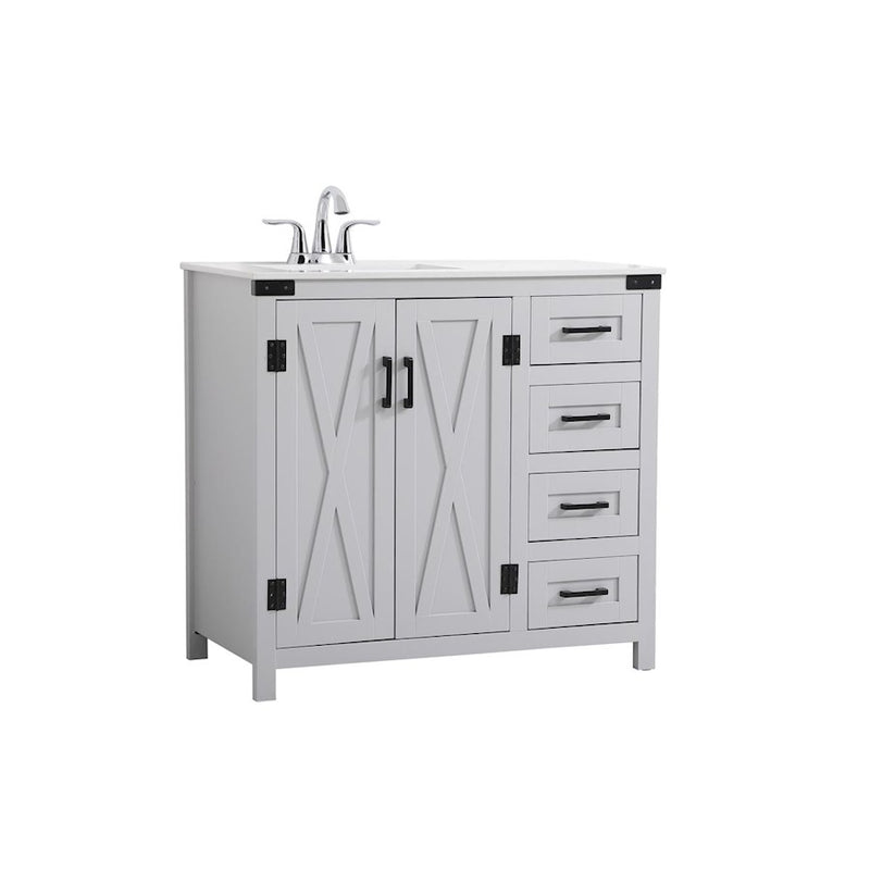 Elegant Kitchen/Bath Grant 36" Bathroom Vanity, Grey