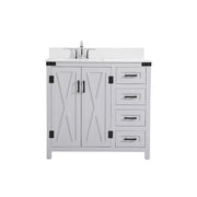 Elegant Kitchen/Bath Grant 36" Bathroom Vanity, Grey/Backsplash - VF90236GR-BS