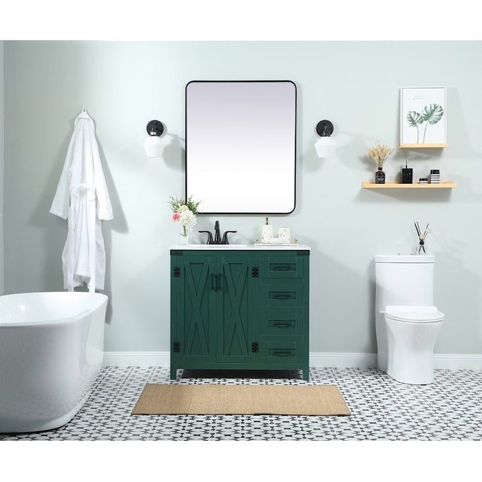 Elegant Kitchen/Bath Grant 36" Bathroom Vanity, Grey/Backsplash
