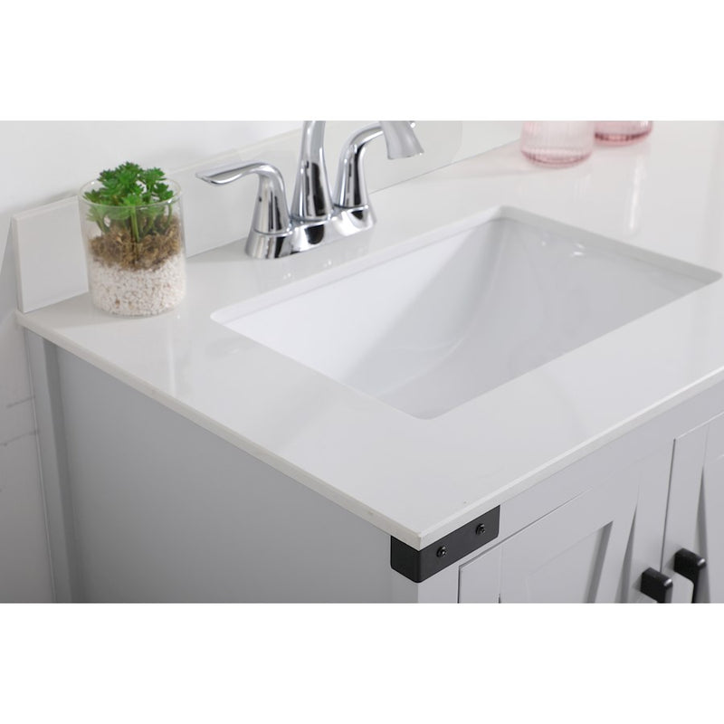 Elegant Kitchen/Bath Grant 36" Bathroom Vanity, Grey/Backsplash