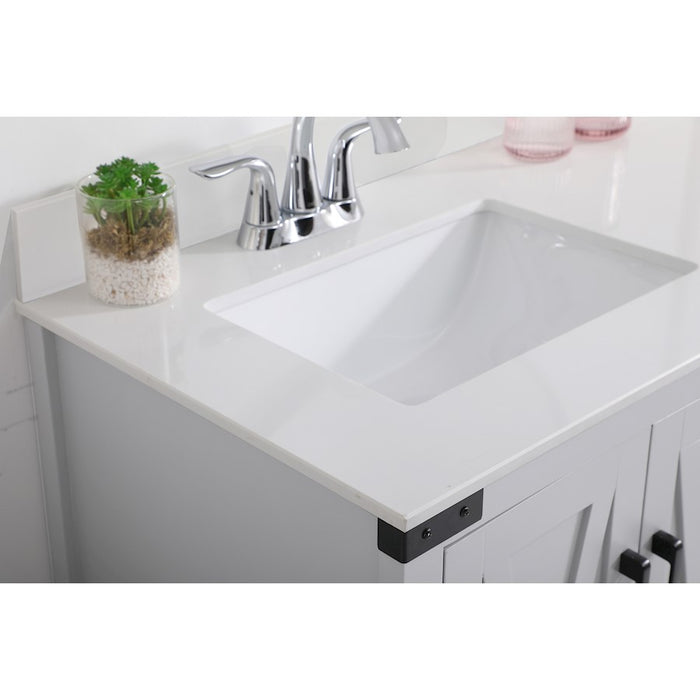 Elegant Kitchen/Bath Grant 36" Bathroom Vanity, Grey/Backsplash