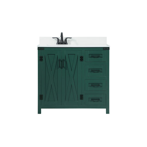 Elegant Grant 36" Single Bathroom Vanity, Green/Backsplash - VF90236MGN-BS