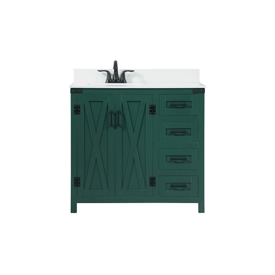 Elegant Grant 36" Single Bathroom Vanity, Green/Backsplash - VF90236MGN-BS