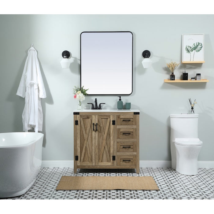 Elegant Grant 36" Single Bathroom Vanity, Green/Backsplash