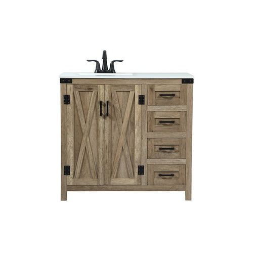 Elegant Kitchen/Bath Grant 36" Single Bathroom Vanity, Natural Oak - VF90236NT