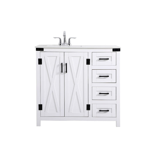 Elegant Kitchen/Bath Grant 36" Bathroom Vanity, White - VF90236WH
