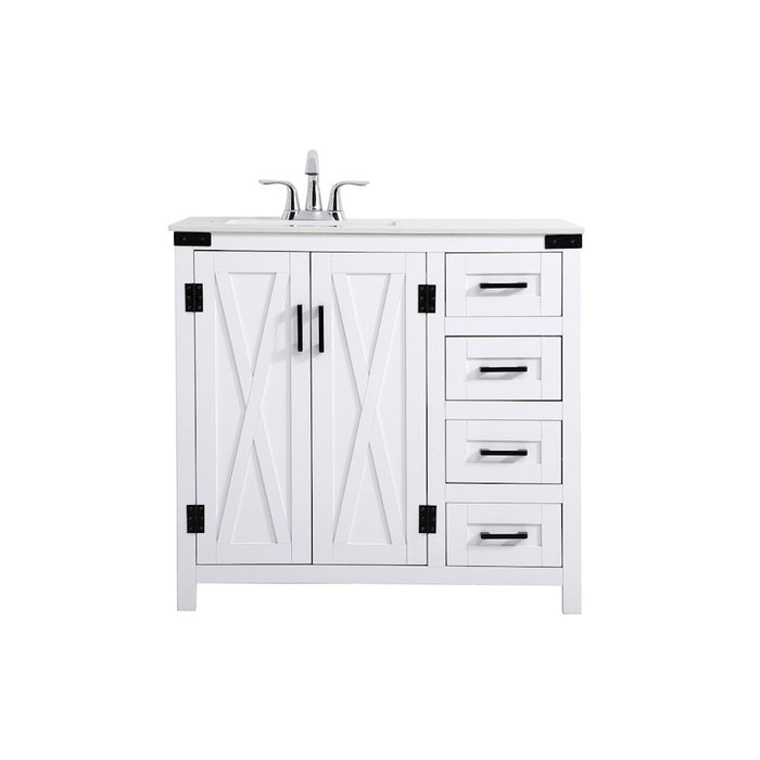 Elegant Kitchen/Bath Grant 36" Bathroom Vanity, White - VF90236WH