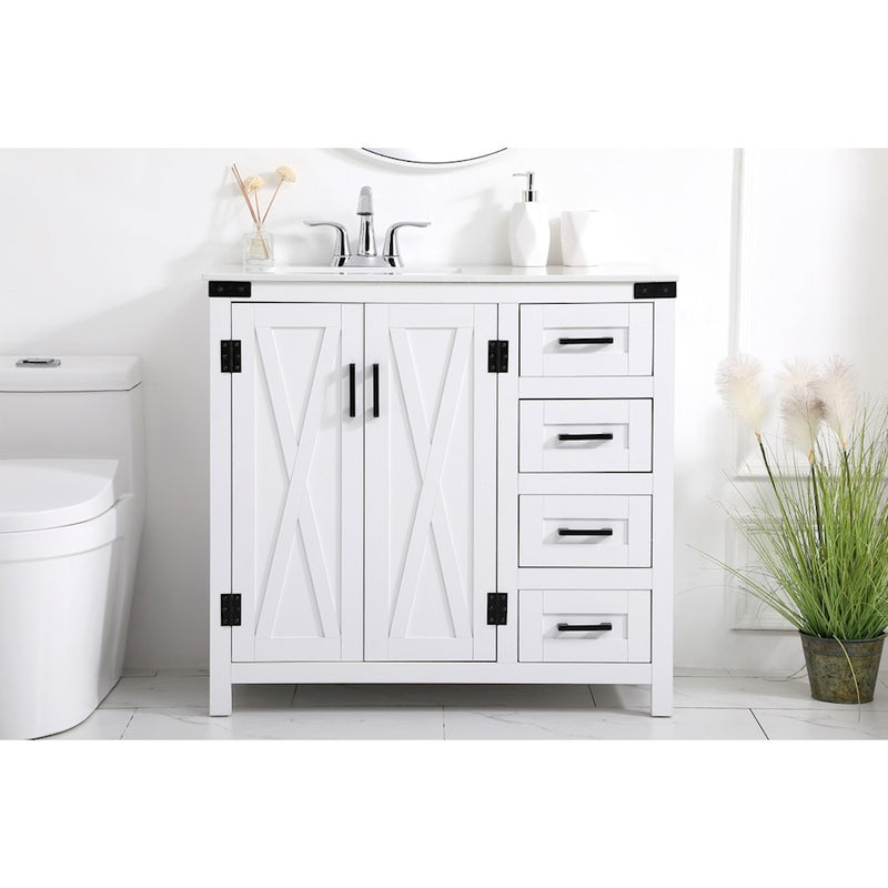 Elegant Kitchen/Bath Grant 36" Bathroom Vanity, White