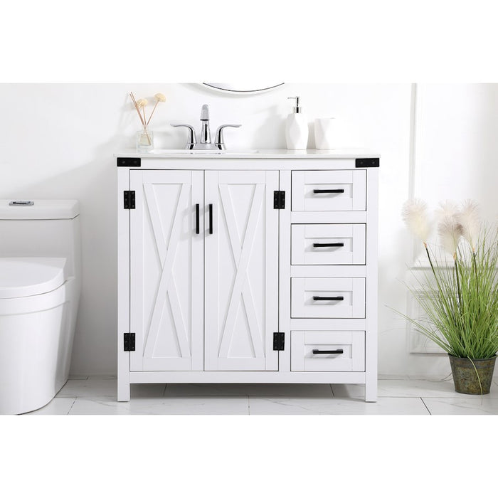 Elegant Kitchen/Bath Grant 36" Bathroom Vanity, White