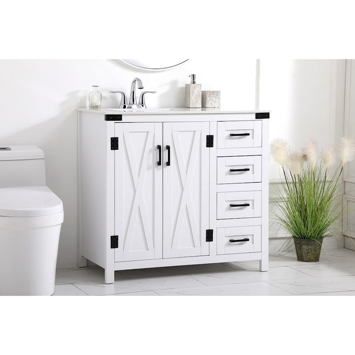Elegant Kitchen/Bath Grant 36" Bathroom Vanity, White