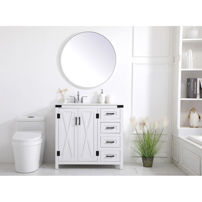 Elegant Kitchen/Bath Grant 36" Bathroom Vanity, White