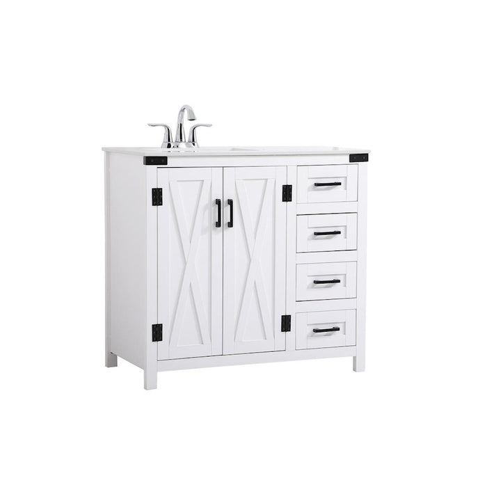 Elegant Kitchen/Bath Grant 36" Bathroom Vanity, White