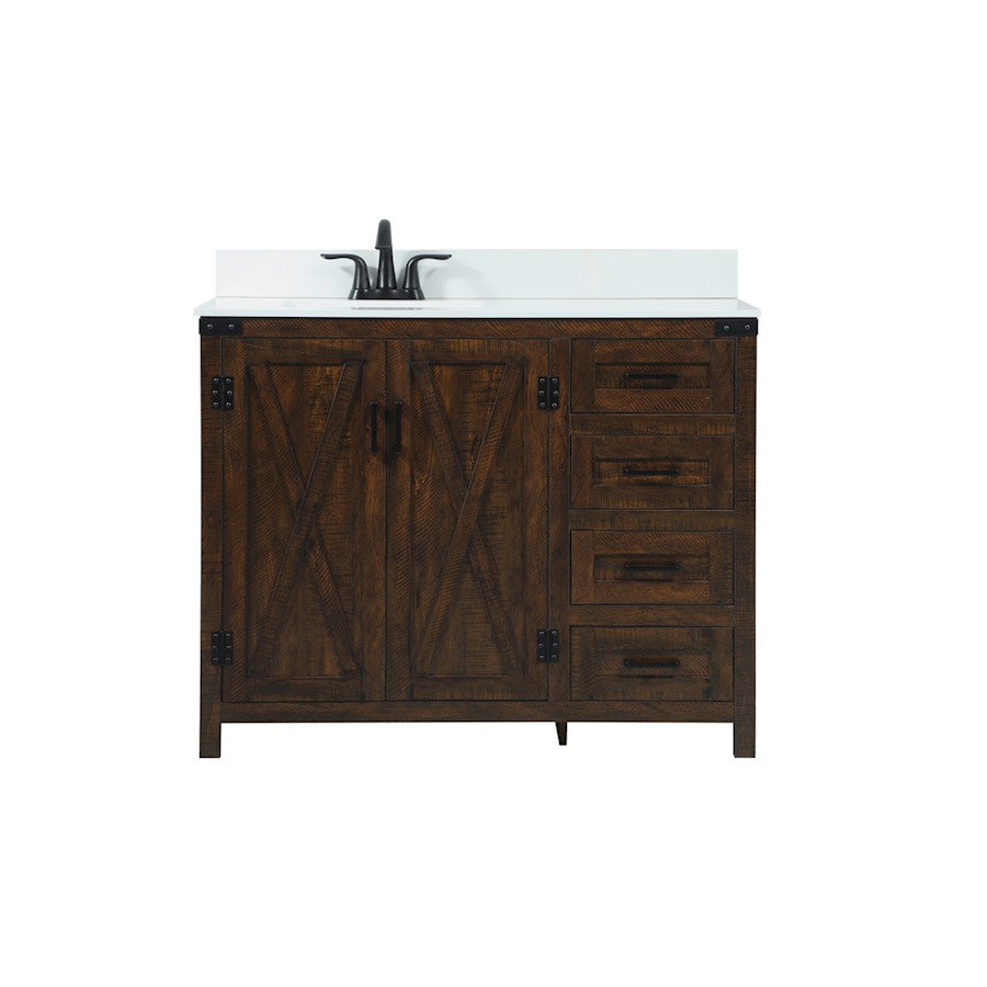 Elegant Grant 42" Single Bathroom Vanity, Expresso/Backsplash - VF90242EX-BS