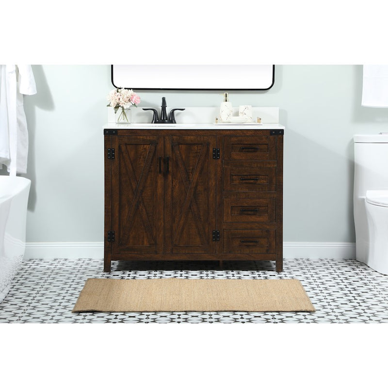 Elegant Grant 42" Single Bathroom Vanity, Expresso/Backsplash
