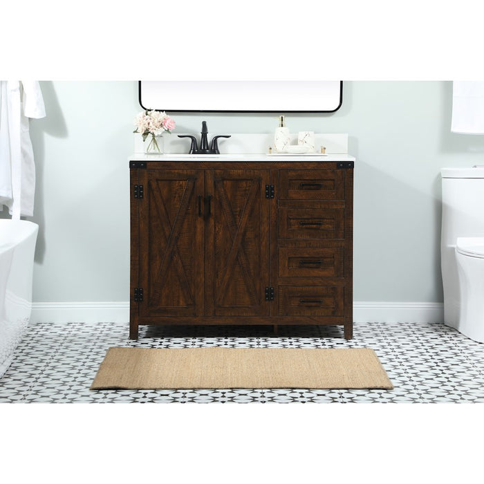 Elegant Grant 42" Single Bathroom Vanity, Expresso/Backsplash