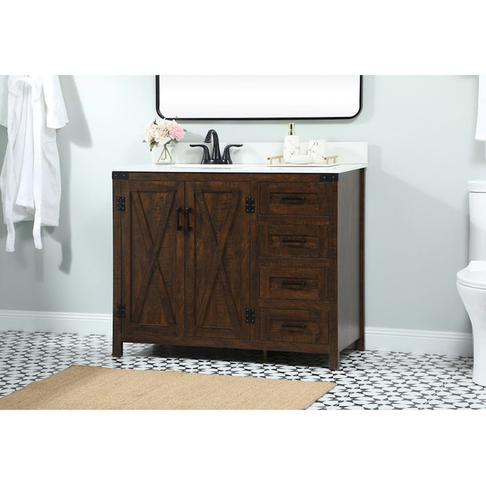 Elegant Grant 42" Single Bathroom Vanity, Expresso/Backsplash