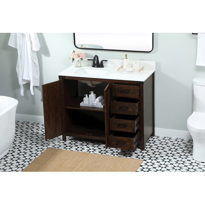Elegant Grant 42" Single Bathroom Vanity, Expresso/Backsplash