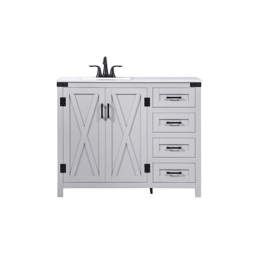 Elegant Kitchen/Bath Grant 42" Single Bathroom Vanity, Grey - VF90242GR