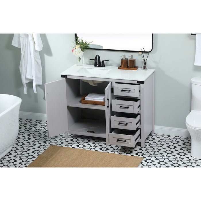 Elegant Kitchen/Bath Grant 42" Single Bathroom Vanity, Grey