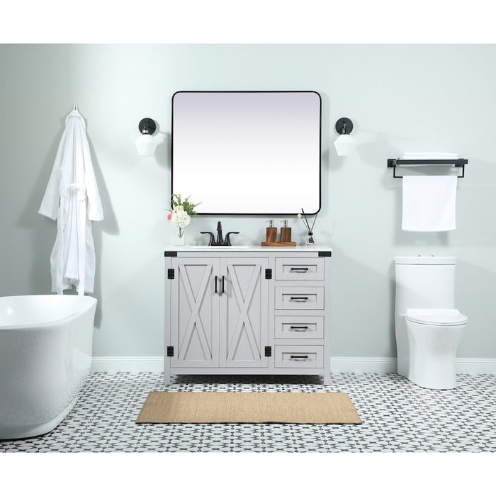 Elegant Kitchen/Bath Grant 42" Single Bathroom Vanity, Grey