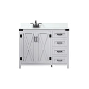 Elegant Grant 42" Single Bathroom Vanity, Grey/Backsplash - VF90242GR-BS
