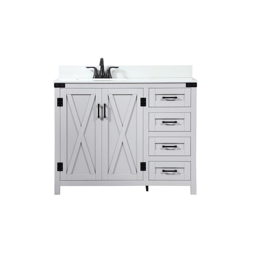 Elegant Grant 42" Single Bathroom Vanity, Grey/Backsplash - VF90242GR-BS